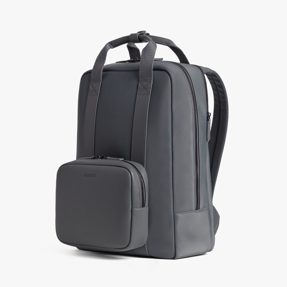 NEW Gray Monos Backpack with Detachable Pouch (Unisex)